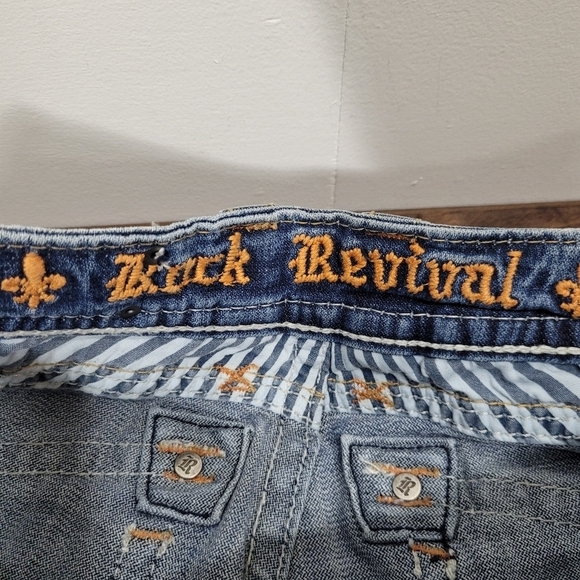 EUC Rock Revival Johanna Capri Cuffed Leg Denim Pant Women's sz 25 - Picture 8 of 11